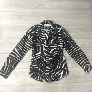 Denim & Supply Ralph Lauren Long Sleeve Zebra Animal Button Up